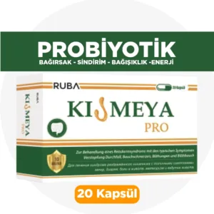 RUBA Kismeya Pro Probiyotik 20 Kapsül 10 Milyar CFU takviye edici gıda kutusu