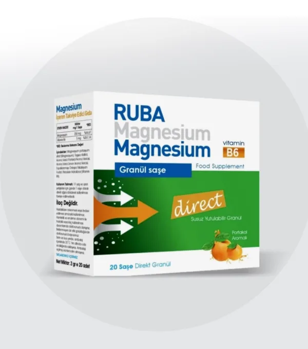 Ruba Magnezyum Granül 20 Saşe B6 vitaminli direct granül
