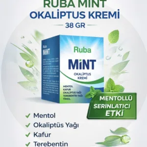 Ruba Mint Okaliptus Kremi 38 Gram mentollü ve okaliptüs yağlı ferahlatıcı masaj kremi Ruba Mint Okaliptus Kremi 38 Gram mentollü ve okaliptüs yağlı ferahlatıcı masaj kremi