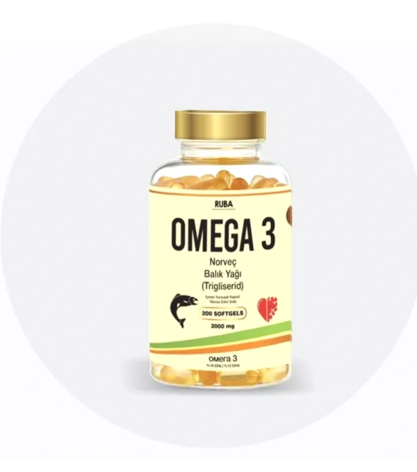 Ruba Omega 3 Balık Yağı 200 Yumuşak Kapsül 2000 mg EPA DHA içeren omega-3 takviyesi