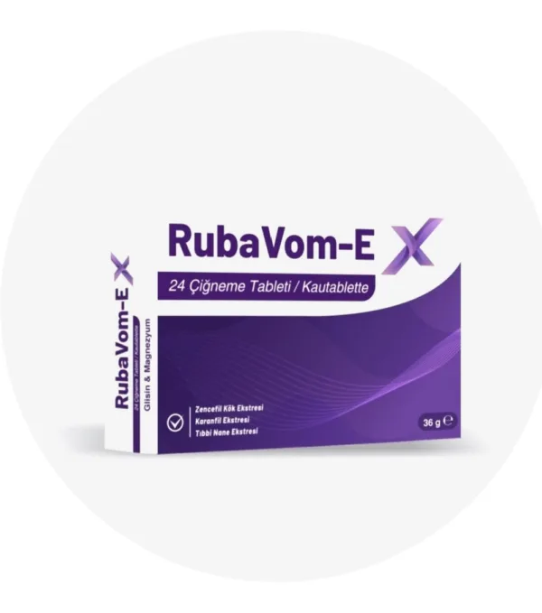 Ruba Vom-Ex 24 Çiğneme Tableti zencefil içerikli takviye edici gıda
