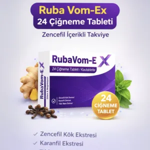 Ruba Vom-Ex 24 Çiğneme Tableti zencefil içerikli takviye edici gıda