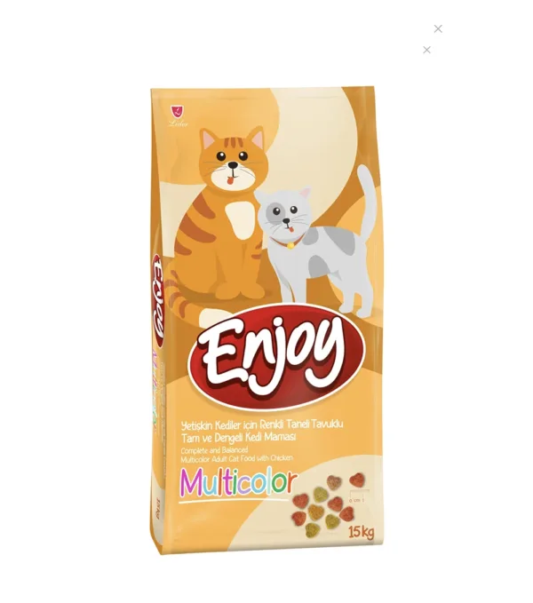 Enjoy Tavuklu Yetişkin Çok Renkli Kedi Maması 15 Kg Enjoy Tavuklu Yetişkin Çok Renkli Kedi Maması 15 Kg