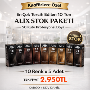 Alix Kuaför Stok Paketi – 10 Renk x 5 Adet (50 Kutu)