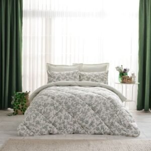 Doqu Home Easy Cotton Comforter Set Belinda Tek Kişilik - Beyaz