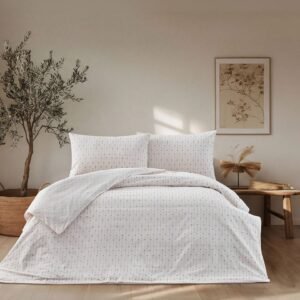 Doqu Home Boho Chic Spring Easy Cotton Ravel nevresim Takımı Çift Kişilik - Krem