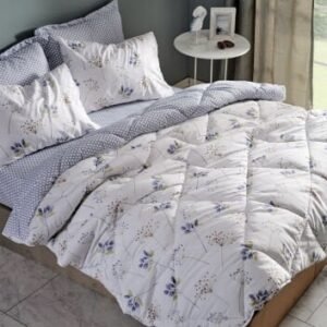 Doqu Home Easy Cotton Comforter Set Flourish Çift Kişilik - Krem