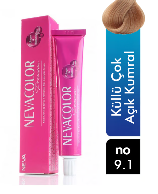 Nevacolor Tüp Saç Boyası 9.1 Küllü Çok Açık Kumral