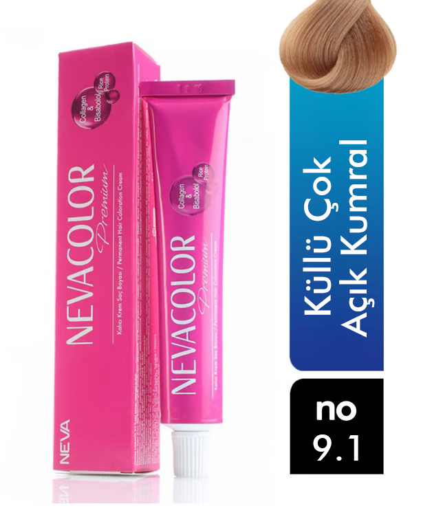 Nevacolor Tüp Saç Boyası 9.1 Küllü Çok Açık Kumral